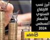 أبرز نسب الارتفاع السنوي للأسعار أغسطس 2024