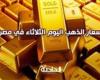 استقر سعر الذهب اليوم الثلاثاء في مصر بمحلات الصاغة